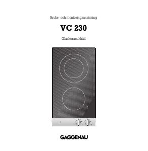 Bruksanvisning Gaggenau VC230113 Häll