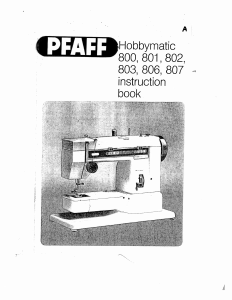 Manual Pfaff hobbymatic 800 Sewing Machine