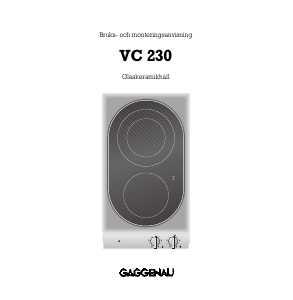 Bruksanvisning Gaggenau VC230212 Häll