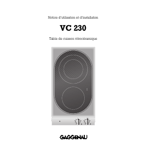 Mode d’emploi Gaggenau VC230512 Table de cuisson