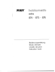 Manual Pfaff hobbymatic 875 Sewing Machine