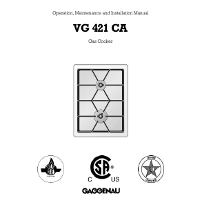 Manual Gaggenau VG421210 Hob