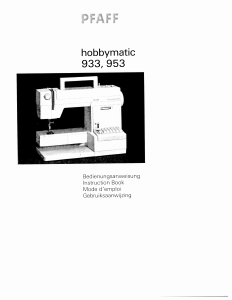 Bedienungsanleitung Pfaff hobbymatic 933 Nähmaschine