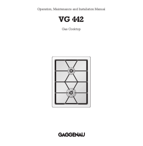 Handleiding Gaggenau VG442110F Kookplaat