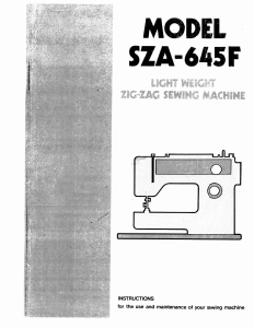 Handleiding Pfaff SZA-645F Naaimachine