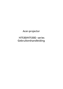 Handleiding Acer H7530 Beamer