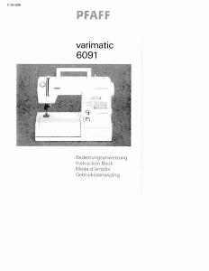 Bedienungsanleitung Pfaff varimatic 6091 Nähmaschine