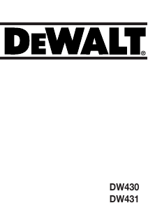 Manuale DeWalt DW431 Levigatrice a nastro