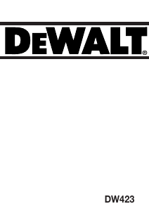 Manual DeWalt DW423 Orbital Sander