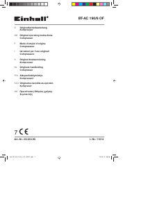 Manuale Einhell BT-AC 190/6 OF Compressore