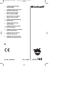 Návod Einhell RT-CS 165 Okružná píla