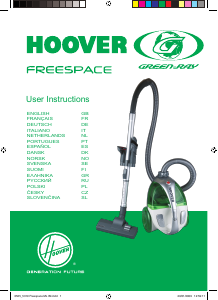 Εγχειρίδιο Hoover TFG 5123 Freespace Greenray Ηλεκτρική σκούπα