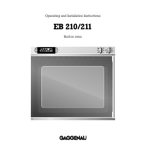 Manual Gaggenau EB211131 Oven