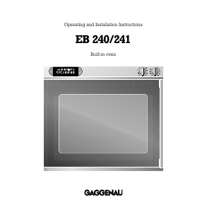 Manual Gaggenau EB240111 Oven