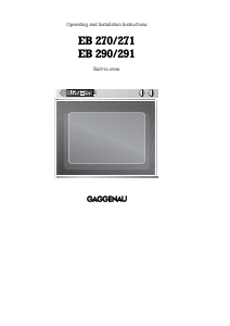Manual Gaggenau EB270111 Oven