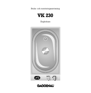 Bruksanvisning Gaggenau VK230110 Ångkokare