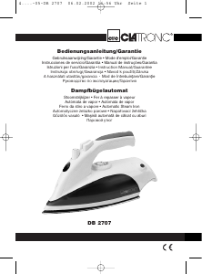 Manual de uso Clatronic DB 2707 Plancha