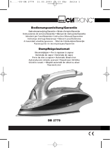 Manual de uso Clatronic DB 2779 Plancha