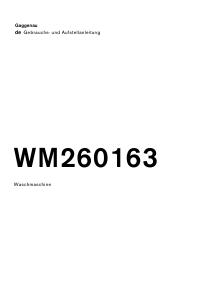 Bedienungsanleitung Gaggenau WM260163 Waschmaschine