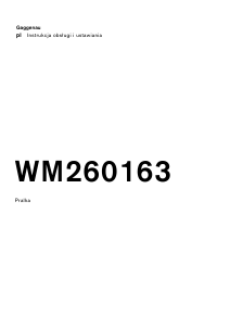 Instrukcja Gaggenau WM260163 Pralka
