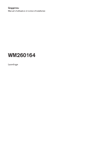 Mode d’emploi Gaggenau WM260164 Lave-linge