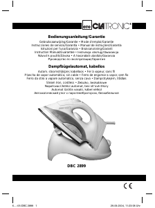 Manual de uso Clatronic DBC 2899 Plancha