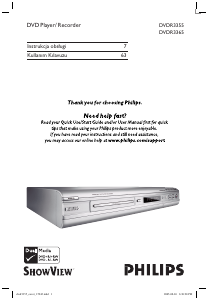 Instrukcja Philips DVDR3365 Odtwarzacz DVD