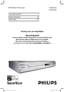 Bruksanvisning Philips DVDR3365 DVD spelare