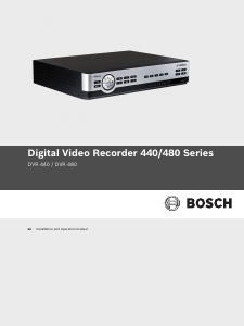Manual Bosch DVR 440 Digital Recorder