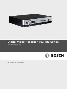 Manual Bosch DVR 480 Digital Recorder