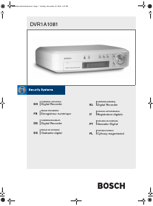 Bedienungsanleitung Bosch DVR1A1081 Digitaler Recorder