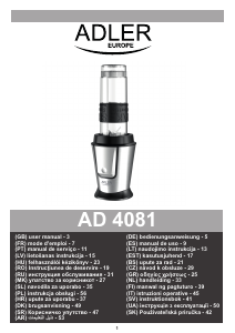 Manual Adler AD 4081 Liquidificadora