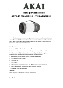 Manual Akai ABTS-40 Difuzor