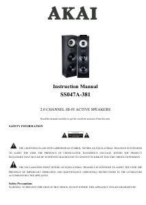 Manual Akai SS047A-381 Speaker