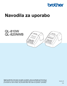 Priročnik Brother QL-810W Tiskalnik nalepk