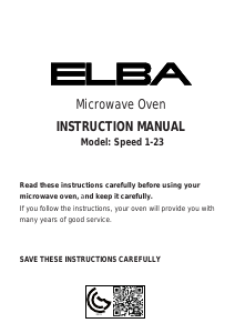 Manual Elba Speed 1-23 Microwave