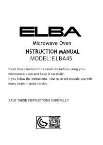 Manual Elba ELBA45 Microwave