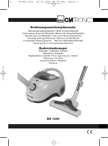 Manual de uso Clatronic BS 1230 Aspirador