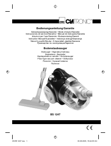 Mode d’emploi Clatronic BS 1247 Aspirateur