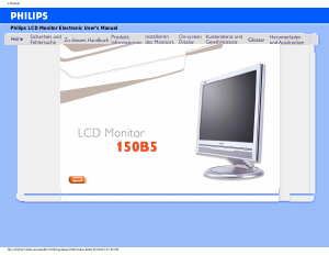 Bedienungsanleitung Philips 150B5CG LCD monitor