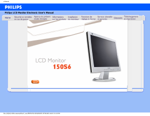 Mode d’emploi Philips 150S6FG Moniteur LCD