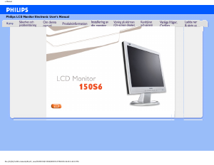 Bruksanvisning Philips 150S6FS LCD skärm