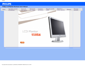 Manual de uso Philips 150S6FS Monitor de LCD