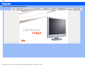 Bedienungsanleitung Philips 170A7FS LCD monitor