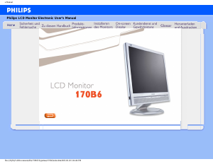 Manual Philips 170B6CS LCD Monitor