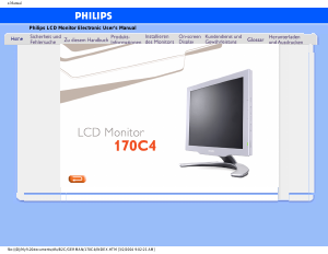 Bedienungsanleitung Philips 170C4FS LCD monitor
