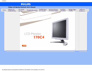 Bruksanvisning Philips 170C4FS LCD skärm