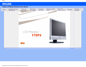 Manual de uso Philips 170P6ES Monitor de LCD