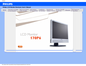Mode d’emploi Philips 170P6ES Moniteur LCD