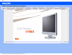 Mode d’emploi Philips 170S5FG Moniteur LCD